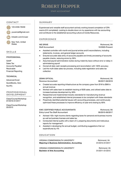 Premium Accountant Resume Google Docs Template: Professional & ATS Friendly