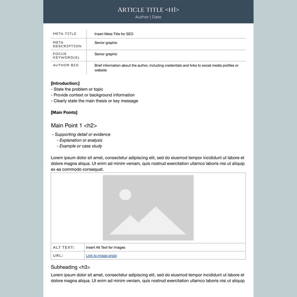 Free Blog Post Google Docs Template