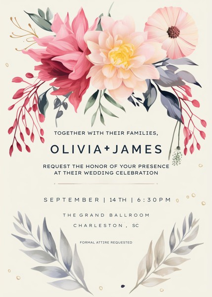 Bohemian Wedding Invitation Template – Editable in Google Docs