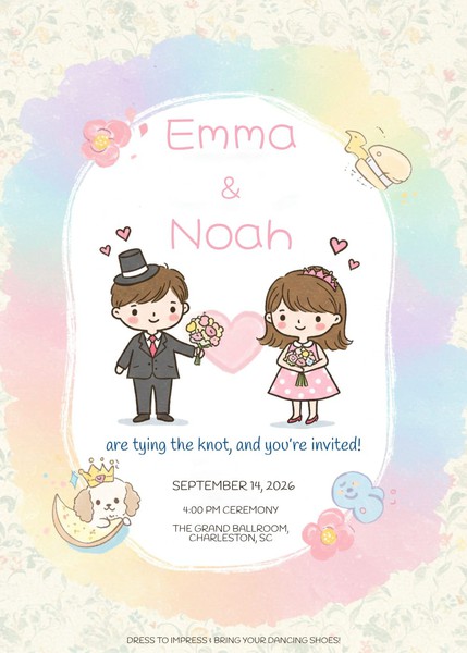 Cute Wedding Invitation Template – Editable in Google Docs