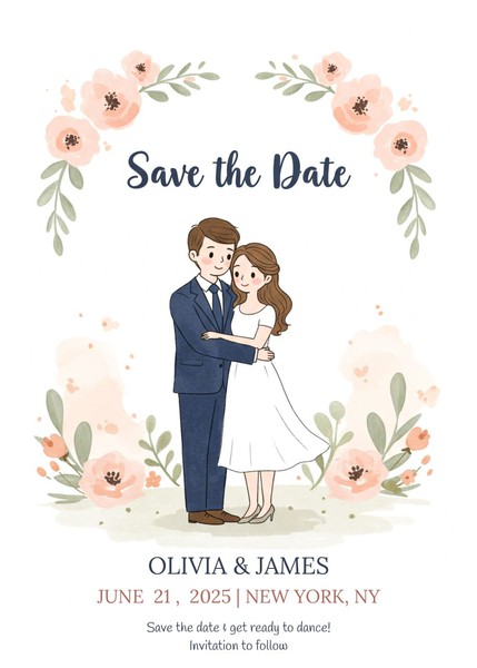 Free Cute Wedding Save the Date Google Docs Template