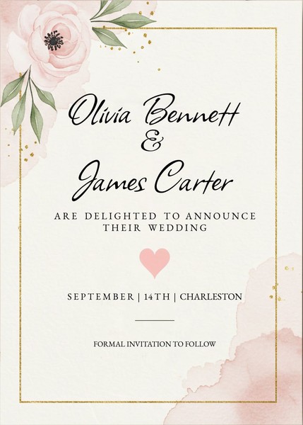 Free Elegant Wedding Save the Date Google Docs Template