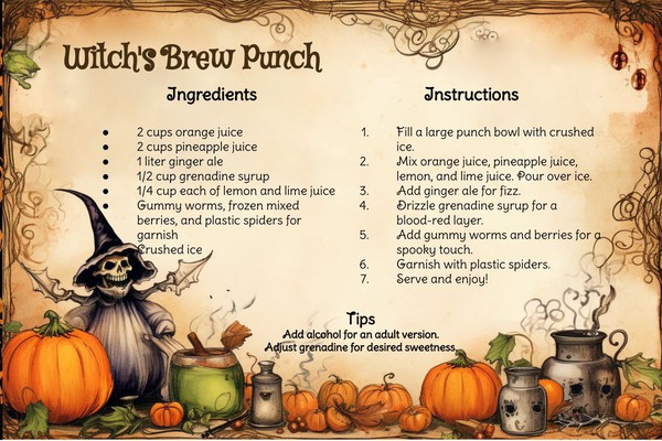 Free Halloween Recipe Card Templates in Google Docs