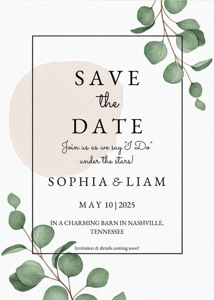 Free Modern Wedding Save the Date Google Docs Template