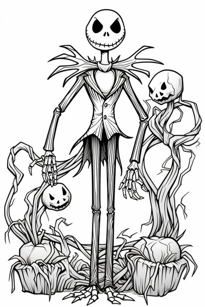 Free Printable Jack Skellington Coloring Page - Nightmare Before Christmas