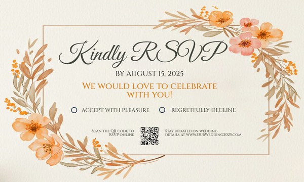 Free Rustic Wedding RSVP Card Template – Google Docs