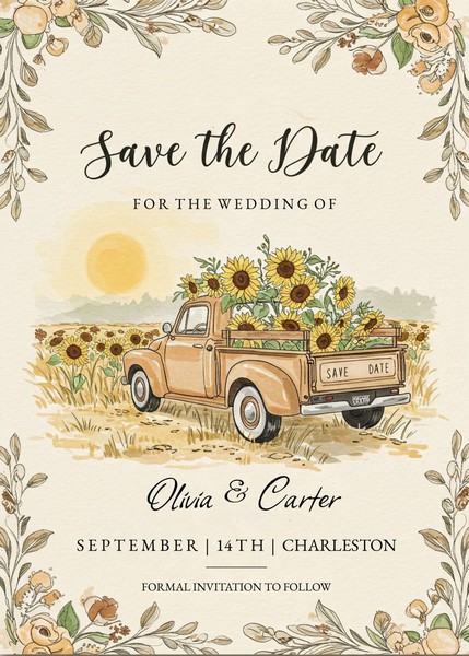 Free Rustic Wedding Save the Date Google Docs Template