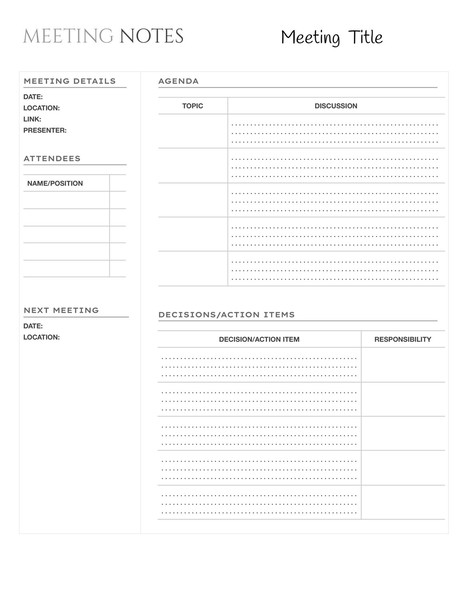 Meeting Minutes Google Docs Template