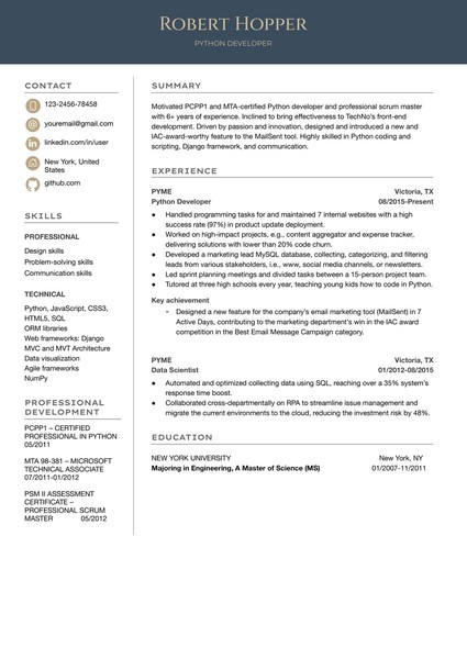 Premium Software Developer Resume Google Docs Template: Professional & ATS Friendly