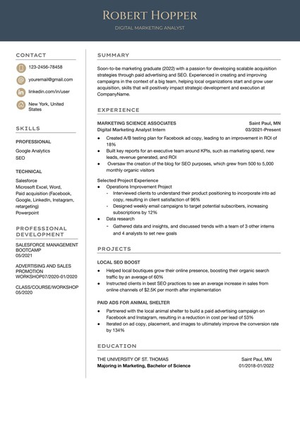 Premium Student Resume Google Docs Template