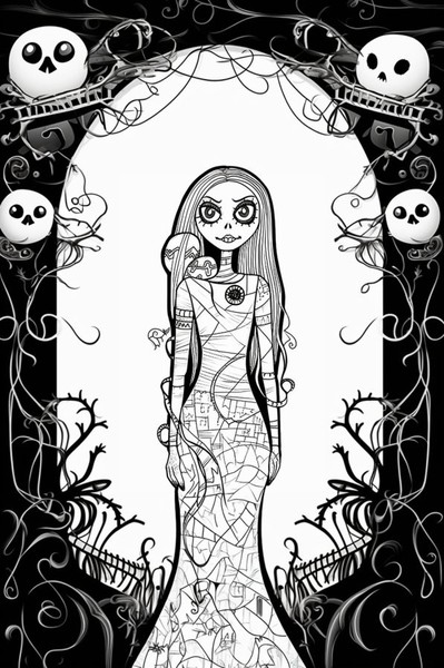 Free Printable Sally Coloring Page - Nightmare Before Christmas