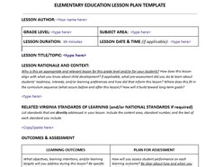 Elementary Education Lesson Plan - Thumbnail