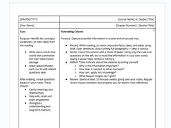 Simple Cornell Notes Template - Thumbnail