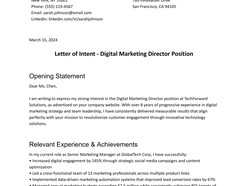 Job Application Letter of Intent Template template preview