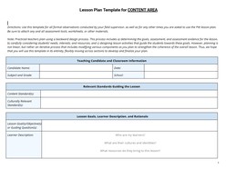 Lesson Plan for Content Area - Thumbnail