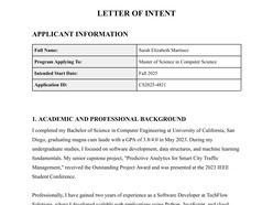 Comprehensive Graduate School Letter of Intent template preview