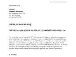 Business Acquisition LOI Template template preview