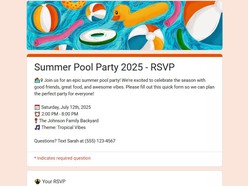 Party RSVP Form Template - Thumbnail