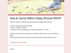 Baby Shower RSVP Form Template - Thumbnail