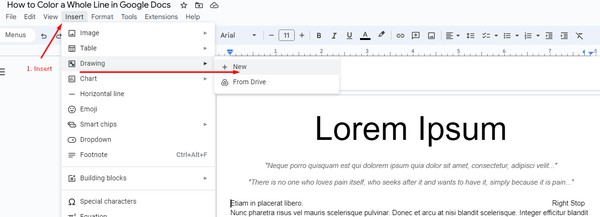 Google Docs - add drawing guide